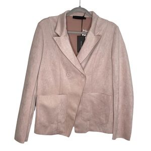 Anthropologie Monarc Women's Blazer Jacket Double Breasted Pink Size Medium